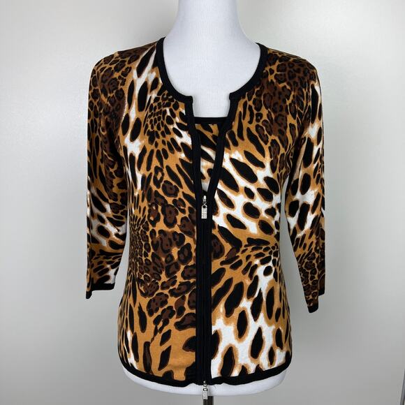 Belldini Other - Belldini Animal Print Tank Top and Sweater Set, Large NWT